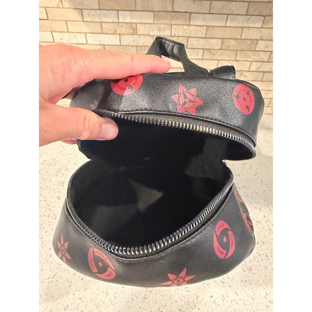 Naruto Shippuden Sasuke Uchiha Black Backpack Graphic Print Zip - Picture 8 of 8